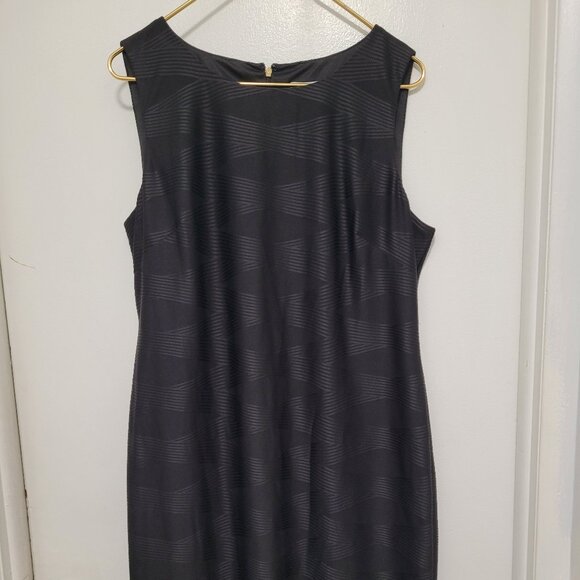 Jessica H Dress Plus Size 16 Sleeveless Black Linen Zip Polyester - Picture 1 of 10